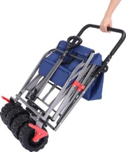 AREBOS Handkar | Transportwagen | Apparatuurwagen | Opvouwbaar | Duwstang| Blauw -Outdoor Kampeerwinkel 1001x1200 5