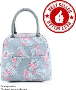 Koeltas - Lunchtas - Volwassenen En Kinderen - Compact & Handig: Zomer - Picknick -School - Lunch - Werk - Grijs Flamingo -Outdoor Kampeerwinkel 1016x1200 4