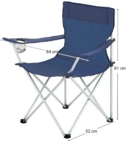 Set Van 2 Opvouwbare Campingstoelen, Klapstoelen Voor Buiten, Comfortabel, Met Armleuningen En Bekerhouders, Stabiel Frame, Draagvermogen 120 Kg - Blauw -Outdoor Kampeerwinkel 1078x1200 1