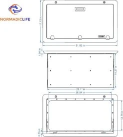 Merkloos NormadicLife® - Outdoor – Opklapbare Tafel - Eettafel – Tafel Voor Buitenkeuken - Caravan – Camper – Picknicktafel - Ingebouwd Ledlicht – Wit -Outdoor Kampeerwinkel 1081x1200