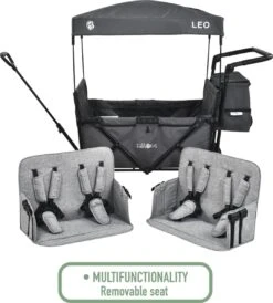 FableKids LEO X4Plus Opvouwbare Wagen Met Dak Fossil Grey -Outdoor Kampeerwinkel 1082x1200 6