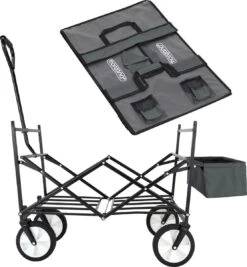 Monzana Bolderkar Opvouwbaar - 100 Liter - Met Afneembaar Dak Grijs -Outdoor Kampeerwinkel 1112x1200 1