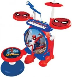 Lexibook Spider-Man Elektronische Drumkit Voor Kinderen, Realistisch Drumgeluid, 8-toetsen Toetsenbord, Mp3-stekker, Inclusief Stoel, Blauw/rood, K610SP -Outdoor Kampeerwinkel 1116x1200 2