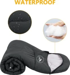 HikeMeister Mummy Slaapzak 1600 Gram - Kamperen - Zwart - Ca. 220 X 80 Cm - Met Binnenzak - Comfortzone: 0-15 Graden - Draagtas -Outdoor Kampeerwinkel 1119x1200 3