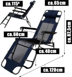 Ligstoel 155x60cm - Opvouwbaar Campingstoel Ligbed Strandstoel Tuinstoel Vouwligstoel Blauw -Outdoor Kampeerwinkel 1134x1200 1