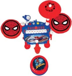 Lexibook Spider-Man Elektronische Drumkit Voor Kinderen, Realistisch Drumgeluid, 8-toetsen Toetsenbord, Mp3-stekker, Inclusief Stoel, Blauw/rood, K610SP -Outdoor Kampeerwinkel 1134x1200
