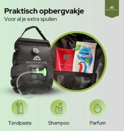 Needventure Solar Douche - Camping Douchezak - Buiten Douche - Tuindouche - Inclusief Thermometer - Waterzak Met Douchekop - 20L - Zwart -Outdoor Kampeerwinkel 1140x1200 5