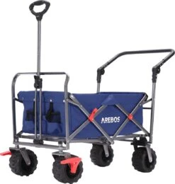 AREBOS Handkar | Transportwagen | Apparatuurwagen | Opvouwbaar | Duwstang| Blauw -Outdoor Kampeerwinkel 1142x1200 8