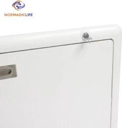 Merkloos NormadicLife® - Outdoor – Opklapbare Tafel - Eettafel – Tafel Voor Buitenkeuken - Caravan – Camper – Picknicktafel - Ingebouwd Ledlicht – Wit -Outdoor Kampeerwinkel 1144x1200