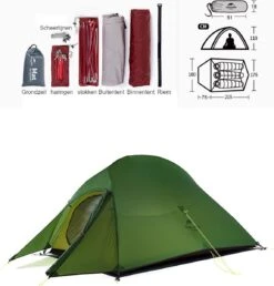 Cloud Up 3 Upgraded - Naturehike® - Tent 3 Persoons - Lichtgewicht Tent - Incl. Grondzeil - 20D 4000MM - Outdoor Kampeertent - Waterdicht - Hiking & Wandelen -Outdoor Kampeerwinkel 1147x1200