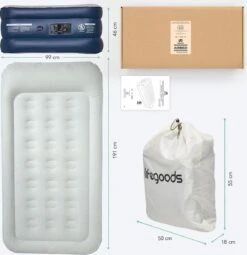 LifeGoods Luchtbed - 1 Persoons - Met Ingebouwde Pomp - Incl. Draagtas En Reparatiekit -Outdoor Kampeerwinkel 1163x1200 4