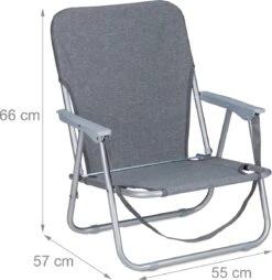 Relaxdays Strandstoel Opvouwbaar - Set Van 2 - Lage Campingstoel - Kampeerstoel Leuning - Grijs -Outdoor Kampeerwinkel 1165x1200
