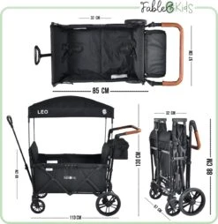 FableKids LEO X2 Lite Opvouwbare Handkar Met Dak Onyx Zwart -Outdoor Kampeerwinkel 1167x1200 5