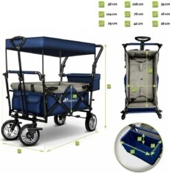 Tresko- Bolderkar, Grijs, Opvouwbaar, Met Dakje, Geschikt Tot 80 Kg - Bolderwagen - Kinderenvervoer - Bolderkarren - Tuinkar - Kinderwagen -Outdoor Kampeerwinkel 1176x1200 6