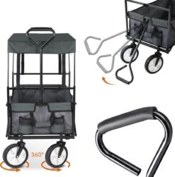 Monzana Bolderkar Opvouwbaar - 100 Liter - Met Afneembaar Dak Grijs -Outdoor Kampeerwinkel 1180x1200 9