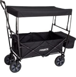 AREBOS Handwagen Vouwbare Dak Handwagen Vouwbare Trolley Uitrustingswagen Zwart -Outdoor Kampeerwinkel 1183x1200 9