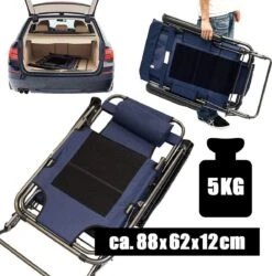 Ligstoel 155x60cm - Opvouwbaar Campingstoel Ligbed Strandstoel Tuinstoel Vouwligstoel Blauw -Outdoor Kampeerwinkel 1184x1200 2