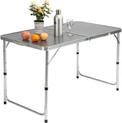 Casaria Campingtafel – Inklapbaar Verstelbaar - 120x60x70 Cm Grijs -Outdoor Kampeerwinkel 1185x1200 1