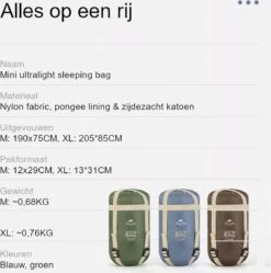 Naturehike® Slaapzak - Lichtgewicht - 205*85cm - Compact - Waterdicht - 3 Seizoenen Slaapzak Lente, Zomer & Herfst - Outdoor - Slaapzakken Volwassen & Kinderen -Outdoor Kampeerwinkel 1190x1200 11