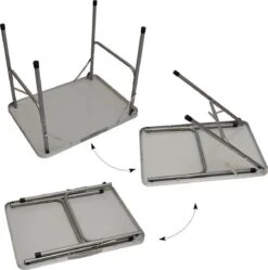 Alu Campingtafel 70x55cm - Inklapbbar Kampeertafel - Picknicktafel Licht Vouwtafel Klaptafel Grijs -Outdoor Kampeerwinkel 1192x1200 4