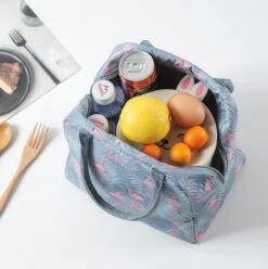 Koeltas - Lunchtas - Volwassenen En Kinderen - Compact & Handig: Zomer - Picknick -School - Lunch - Werk - Grijs Flamingo -Outdoor Kampeerwinkel 1193x1200 3