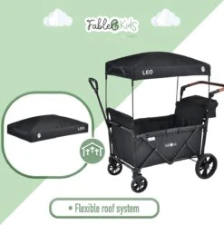 FableKids LEO X2 Lite Opvouwbare Handkar Met Dak Onyx Zwart -Outdoor Kampeerwinkel 1194x1200 6