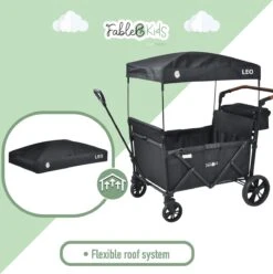 FableKids LEO X4Lite Opvouwbare Handkar Met Dak Onyx Zwart -Outdoor Kampeerwinkel 1194x1200 7