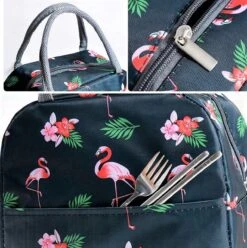 Koeltas - Lunchtas - Volwassenen En Kinderen - Compact & Handig: Zomer - Picknick -School - Lunch - Werk - Zwart Flamingo -Outdoor Kampeerwinkel 1195x1200 2