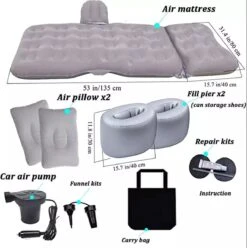 Sophie's Planet® - Auto Luchtbed Met Kussens En Pomp (Grijs) - Auto Matras - Achterbank Matras - Autobed - Car Matress - Comfortabel In De Auto Slapen -Outdoor Kampeerwinkel 1196x1200 19