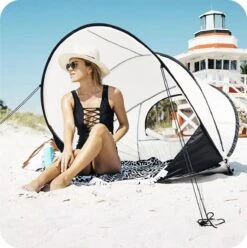 Deryan Luxe Pop Up Strandtent XXL - Anti-UV 50+ - Cream -Outdoor Kampeerwinkel 1197x1200