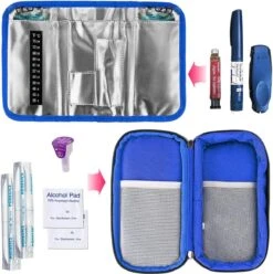 YOUSHARES Insuline Koeltas Diabetici Tas - Medicijnen Diabetici Geïsoleerde Draagbare Koeltas Voor Insuline Pen En Diabetes Koeltas Met 2 Koelaccu's (blauw) -Outdoor Kampeerwinkel 1197x1200 46