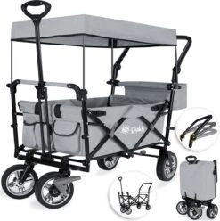 Rijoka Luxe Opvouwbare Bolderkar/Bolderwagen | Met Dakje En Draagtas | Grijs -Outdoor Kampeerwinkel 1197x1200 59