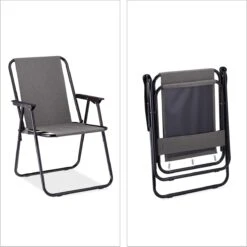 Relaxdays Campingstoel Inklapbaar Set Van 2 - Klapstoel 100 Kg - Visstoel Met Armleuningen - Grijs -Outdoor Kampeerwinkel 1198x1200 9