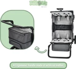 FableKids LEO X4Plus Opvouwbare Wagen Met Dak Fossil Grey -Outdoor Kampeerwinkel 1200x1091 4