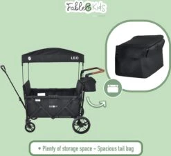 FableKids LEO X4Lite Opvouwbare Handkar Met Dak Onyx Zwart -Outdoor Kampeerwinkel 1200x1096 6