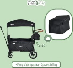 FableKids LEO X2 Lite Opvouwbare Handkar Met Dak Onyx Zwart -Outdoor Kampeerwinkel 1200x1109 2
