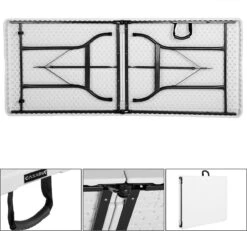 Casaria Tuintafel Opvouwbaar – Met Draaggreep 220x70 Cm – Wit -Outdoor Kampeerwinkel 1200x1121 2