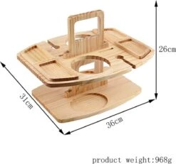Merkloos Houten Outdoor Wijntafel Draagbare Houten Picknicktafel Mini Campingtafels Met Wijnglas Houder Voor Tuin Outdoor Camping Picknick Strand - Plataan Hout - Wijn -Outdoor Kampeerwinkel 1200x1122 1