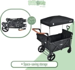 FableKids LEO X2 Lite Opvouwbare Handkar Met Dak Onyx Zwart -Outdoor Kampeerwinkel 1200x1131 7