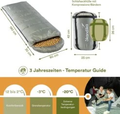 Skandika Dundee Flannel-R Slaapzak – Slaapzakken – Slaapzakken Volwassen - Maat M – Unisex - Katoen, Luxe Kwaliteit, Dubbele Slaapzak, 3 Seizoenen, Tot -20°C - 220 X 80 Cm - Outdoor Kampeerslaapzak – Ritssluiting Rechts - Grijs/geel -Outdoor Kampeerwinkel 1200x1136 5
