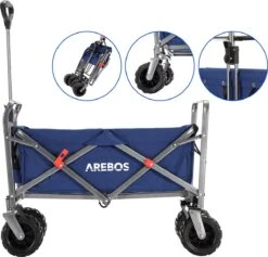 AREBOS Handkar | Transportwagen | Apparatuurwagen | Opvouwbaar | Blauw -Outdoor Kampeerwinkel 1200x1150 17