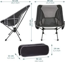 Smartpeas Camping Stoel Van Stevig 600D Polyester En Aluminium - Lichtgewicht En Opvouwbaar - Camping Gadget Inclusief Zijzakken +Plus: Strandmat & Draagtas -Outdoor Kampeerwinkel 1200x1150 2
