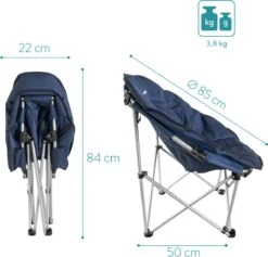 Navaris Klapstoel Met Draagtas - Campingstoel - Draagbare Stoel Voor Kamperen, Festivals En Vissen - Strandstoel - Inklapbaar - Donkerblauw -Outdoor Kampeerwinkel 1200x1150 4