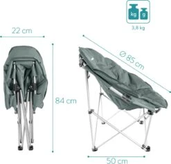 Navaris Klapstoel XXL - Campingstoel Met Opbergtas - Draagbare Stoel Voor Kamperen, Festivals En Vissen -Strandstoel - Inklapbaar - Grijs -Outdoor Kampeerwinkel 1200x1150 5