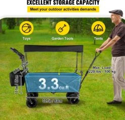 LOUVAINS® Bolderkar Opvouwbaar - Bolderkar - Bolderwagen - Bolderkar Kinderenvervoer - Bolderkar Opvouwbaar Met Massieve - Bolderkar Opvouwbaar Luchtbanden - Bolderkar Opvouwbaar Met Duwstang -Outdoor Kampeerwinkel 1200x1153 9