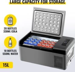 VEVOR - Coolbox - Koelbox 15L - Elektrische Coolbox - Draagbare Mini Koelkast - Draagbare Auto Vriezer 12/24Volt -Outdoor Kampeerwinkel 1200x1155 10