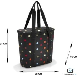 Reisenthel Thermoshopper Koeltas - 15L - Dots Zwart -Outdoor Kampeerwinkel 1200x1159 1