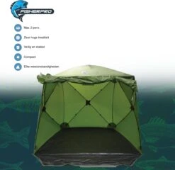 FisherPro WildLand Tent –comfortabele Vistent – Handige Strandtent – Compacte Festival Tent - Uitbreid Mogelijkheden Met Stormcover - Geschikt Voor 2 Personen -Outdoor Kampeerwinkel 1200x1164 1