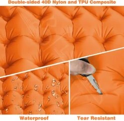 LVNRIDS Isomat, Zelfopblazend, Ultralicht, Luchtmatras, Camping, Zelfopblaasbaar, Opblaasbaar Matras, 3,9 Inch Dik, Met Voetperspomp En Kussen, Voor Camping, Reizen, Outdoor, Wandelen, Strand, Oranje -Outdoor Kampeerwinkel 1200x1170 12