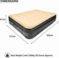 Merkloos Avenli 88030 Hoog Verhoogd Gevlokt Luchtbed | Queensize | Ingebouwde Pompen | Snelle En Gemakkelijke Inflatie -Outdoor Kampeerwinkel 1200x1173 2